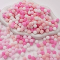 Pink and white polyester pompom balls for DIY handmade crafts and doll decorations - 1cm (200 Pieces/Pack) / Pink Series