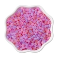 Mix of 4mm pink and purple cat eye glass seed beads for DIY jewelry making - 4mm (450g/Pack, Approx. 6700 Pcs) / Colorful Bright Mix
