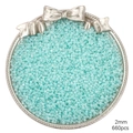 Aqua blue 2mm glass seed beads for DIY jewelry making in 660pcs quantity variant - 2.0mm / Light Green