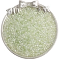 Perles de verre 4mm vert clair translucide dans un plateau à nœud argenté pour bijoux - 4mm (Ouverture Environ 1mm) / 10g/Paquet(env. 160 pièces) / Vert Bourgeon(DJ11)