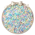 Mixed macaron color glass seed beads in vintage gold tray for DIY jewelry making - Macaron Color