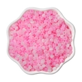 Pink and white cat eye glass seed beads in a white petal ceramic dish for DIY jewelry - 4mm (450g/Pack, Approx. 6700 Pcs) / Pink Romance