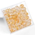 DIY jewelry making supplies with round transparent yellow crystal beads in storage box - 50 Pieces / Color 15# 8mm