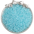 Perles de rocaille 4mm bleu clair transparentes pour bijoux DIY en plateau argenté - 4mm (Ouverture Environ 1mm) / 10g/Paquet(env. 160 pièces) / Bleu Ciel(DJ15)