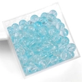 Light blue bubble jelly round beads for DIY jewelry making stored in a square plastic box - 50 Pieces / Color 26# 8mm