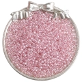 Perles de rocaille roses transparentes de 4mm pour bijoux DIY sur plateau argenté - 4mm (Ouverture Environ 1mm) / 10g/Paquet(env. 160 pièces) / Rose Racine de Lotus(DJ22)