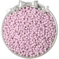 Pastellrosa lackierte Glasperlen für DIY-Schmuck in einem silbernen Metallteller - 4mm (10g/Packung) / Hellviolett