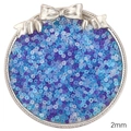 Perline di vetro smerigliato da 2mm in blu e viola in un contenitore d'argento - 3mm (Foro circa 1mm, 450g/confezione, circa 10000 pezzi) / Gamma di colori blu