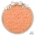 DIY 2mm pfirsichrosa Glasperlen mit Creme-Glanz für Schmuckherstellung 660 St. - Orange