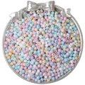 Mix van ronde glazen kralen in macaronkleuren in zilveren dienblad voor DIY sieraden - 4mm (10g/Pak) / Lichte Macaron