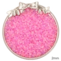 Perline di vetro smerigliato rosa brillante 2mm per gioielli DIY e braccialetti - 3mm / Serie Rosa e Viola