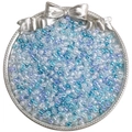 Mélange de perles en verre de 4 mm bleu crème et violet pour bijoux DIY sur plateau argenté - 4mm (Ouverture Environ 1mm) / 10g/Paquet(env. 160 pièces) / Série DJ Bleu