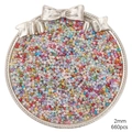 Bunte 2mm Glasperlen Set 660 Stück für DIY Schmuckherstellung in runder Schale - Zufällige Mischfarben