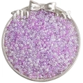 Perles de rocaille de 4mm en dégradé de violet présentées sur un plateau rond décoratif - 4mm (Ouverture Environ 1mm) / 10g/Paquet(env. 160 pièces) / Série DJ Violet