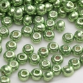 Metallic green glass spacer beads with glossy finish for DIY jewelry and necklaces - Style #19