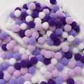 Handmade DIY polyester pom poms in mixed shades of purple and white colors - 1.5cm (100 Pieces/Pack) / Purple Series