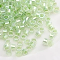 DIY handmade light green pearlescent glass tube beads for bracelets and necklaces - Style #20