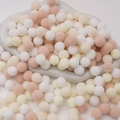 Assorted pastel macaron colored plush pom poms for DIY handmade jewelry and doll crafts - 1.5cm (100 Pieces/Pack) / Milk Tea Colors