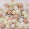 Mix of white, beige, and pink plush polyester pom-poms for DIY craft accessories - 3cm (20 Pieces/Pack) / Milk Tea Colors