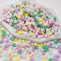 Colorful mixed set of polyester pom poms in macaron shades for DIY craft projects - 0.8cm (200 Pieces/Pack) / Macaron Series