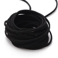 Rolle aus flacher schwarzer Wildleder-Imitatkordel für handgefertigten DIY-Schmuck - 3mm (Tatsächlich 2.5-2.6mm) / Ca. 90m/Rolle / Schwarz
