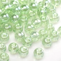 DIY light green transparent glass beads with polished round surface for jewelry making - Style #31
