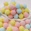 Macaron color polyester pompoms in pink, yellow and blue for DIY craft projects - 3cm (20 Pieces/Pack) / Light Mixed Theme