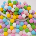 Colorful plush pompoms for DIY crafts and handmade doll decorations in mixed macaron shades - 2cm (50 Pieces/Pack) / Dark Mixed Color Series