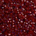 4mm σκούρες κόκκινες γυάλινες χάντρες με μοβ πυρήνα για χειροποίητα κοσμήματα DIY - 10g/Πακέτο, Περίπου 140 Χάντρες, 4mm, Τρύπα Περίπου 1mm / Μπλε Βάση Σκούρο Κόκκινο