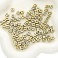 Golden cubic acrylic alphabet beads with letter B for DIY jewelry making and bracelets - Letter B Square Antique Gold / 50 Pieces/Pack (6x6mm)