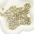 Golden square acrylic alphabet beads with letter E for DIY jewelry bracelets - Letter E Square Antique Gold / 50 Pieces/Pack (6x6mm)