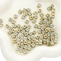 Golden cube acrylic letter O bead for DIY bracelets and necklaces jewelry making - Letter O Square Antique Gold / 50 Pieces/Pack (6x6mm)