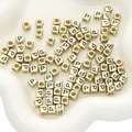 Square antique gold acrylic alphabet beads with letter P for DIY jewelry making - Letter P Square Antique Gold / 50 Pieces/Pack (6x6mm)