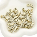 Golden square acrylic alphabet beads with letter V for DIY bracelet jewelry making - Letter V Square Antique Gold / 50 Pieces/Pack (6x6mm)