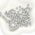 Silver square acrylic letter E alphabet beads for DIY jewelry bracelet making - Letter E Square Antique Silver / 50 Pieces/Pack (6x6mm Hole Approx 3mm)