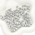 Silver square acrylic letter J beads for DIY bracelets and jewelry making - Letter J Square Antique Silver / 50 Pieces/Pack (6x6mm Hole Approx 3mm)