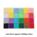 Set de 24 colores cuentas de acrílico macaron, 4mm 3600 piezas DIY en caja transparente - Serie Macaron en Caja de 24 Rejillas (4mm)