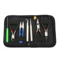 Kit d'outils DIY de 8 pièces pour bijoux avec pinces et ciseaux dans une pochette zippée noire - Kit d'Outils avec Sac de Rangement