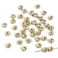 Antique gold flat round acrylic bead with black letter J for DIY jewelry making - Letter J Round Gold / 4x7mm Hole approx 1mm (50 Pieces/Pack)