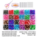 24 colors glass crackle beads DIY jewelry making kit with 4mm 6mm 8mm round beads and tools - Crackle Bead Set with Tools