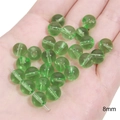 8mm translucent green round glass beads for handmade DIY bracelets and necklaces - High Gloss Transparent Round / 8mm / Green