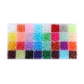 Mehrfarbiges rundes Glasperlen-Set in transparenter 32-Fächer-Sortierbox für DIY - Gelee Solide Jadeartig / 32 Gitter/640 Stk