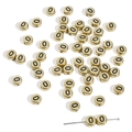 Golden round acrylic alphabet beads with black letter O for DIY bracelet jewelry - Letter O Round Gold / 4x7mm Hole approx 1mm (50 Pieces/Pack)