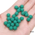 Green 8mm glass beads for handmade jewelry making and DIY crafts bracelets - Solid Color Beads / 8mm / Peacock Green