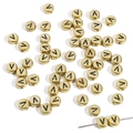 Golden round acrylic alphabet beads with letter V for DIY jewelry bracelets and necklaces - Letter V Round Gold / 4x7mm Hole approx 1mm (50 Pieces/Pack)