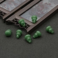 Dark green glass gourd beads for DIY hairpins and traditional Chinese jewelry making - 16x12mm (10 Pieces/Pack) / Green Jade
