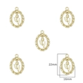 Pendentif tulipe ovale doré avec finition brillante de dimensions 22 mm par 16 mm - Style Tulipe Creuse (Or) / 2 Pièces/Ensemble