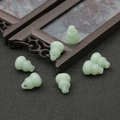 Colgantes de calabaza de vidrio verde claro para bisutería DIY con acabado pulido fino - 16x12mm (10 Piezas/Paquete) / Verde Claro