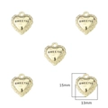 Pendentifs cœur dorés avec gravure Sweetie et découpe cœur pour la création de bijoux - Style Cœur (Or) / 2 Pièces/Ensemble