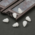 Set de 6 dijes de calabaza de vidrio blanco para pulseras y collares hechos a mano - 16x12mm (10 Piezas/Paquete) / Jade Blanco
